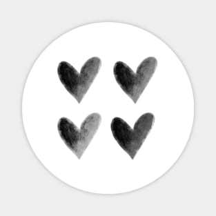 Black and White Hearts Magnet